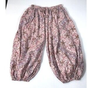 Out From Under Floral Paisley Harem Pants Elastic Waist Medium Boho Loungewear